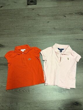 Girls Polo Bundle Sz 2T - Lacoste Orange Polo & Ralph Lauren Baby Pink Polo